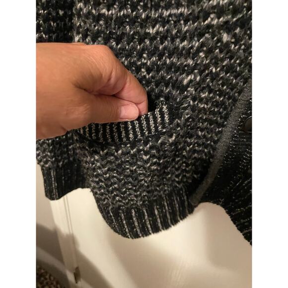 Rag & Bone Neiman Marcas black gray wool Cardigan sweater pockets button Large - Picture 4 of 8